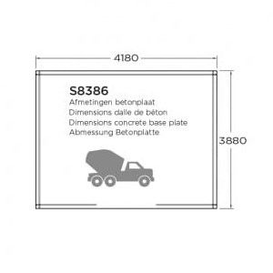 Abri jardin bois 28 mm VISP 418 x 388 cm - 16,22 m²