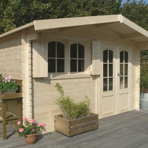 Abri jardin bois 40 mm TIGNES 16,22 m² - 418x388 - 68,6 cm