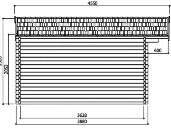 Abri jardin bois 40 mm TIGNES 16,22 m² - 418x388 - 68,6 cm
