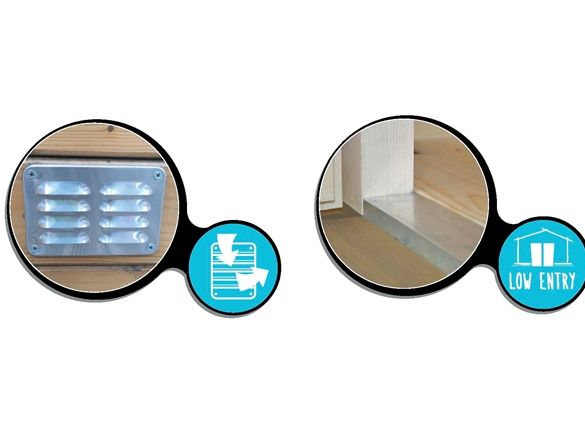 Abri jardin 28 mm LARVIK 7,96m² - 3296 + 1200 x 2416 cm