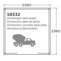 Abri bois Solid NEVERS 238x238cm S8332 - 5,66m²