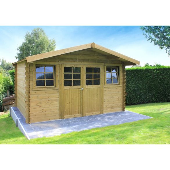 Abri bois traité 28mm DOLE 388 x 298 cm - 11,56 m²