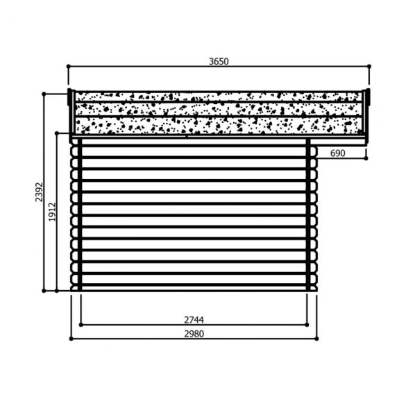 Abri bois traité 28mm DOLE 388 x 298 cm - 11,56 m²