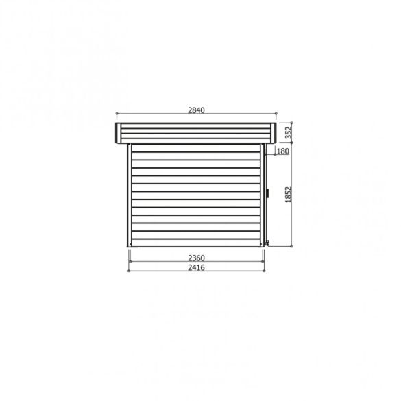 Abri avec pergola ARHUS 7,96m² - 3296 + 3263 x 2416 cm