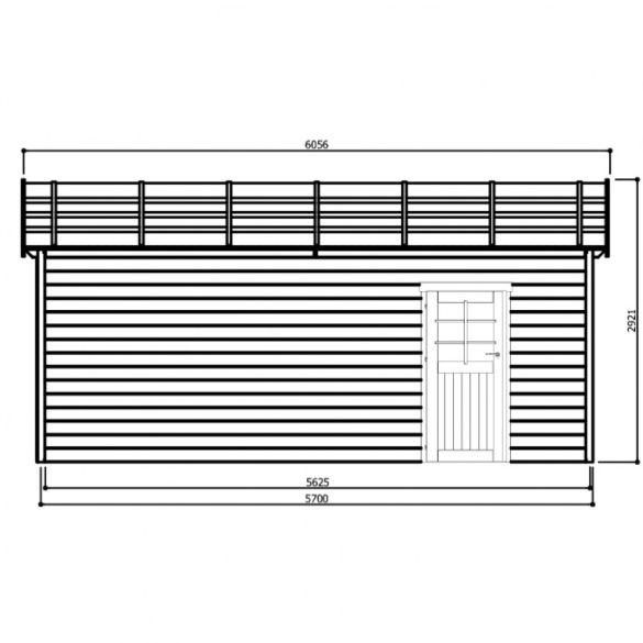 Garage 28 mm Torino 20,88 m² porte motorisée 570x360 cm