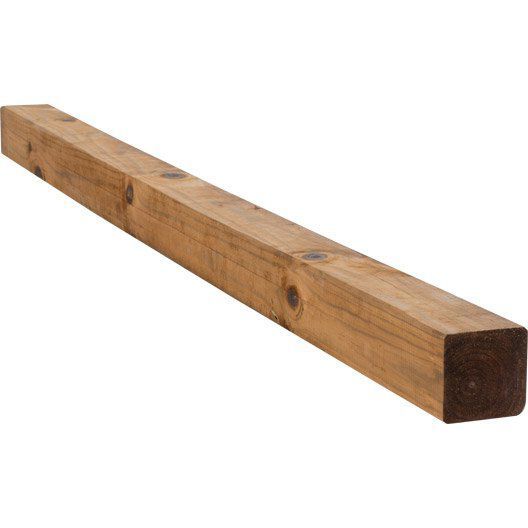Poteau bois 9x9 cm Long. 2,40 m en pin traité Classe 4 marron
