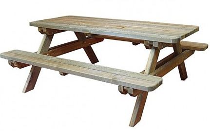 Table de pique-nique en bois autoclave 180 x 160 x 74 cm