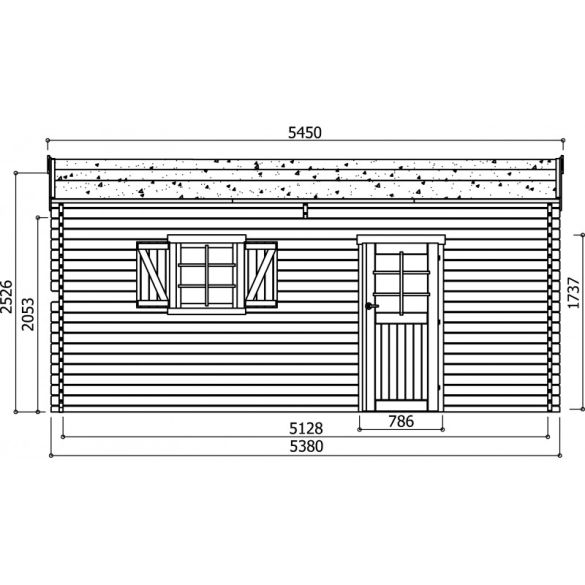 Garage bois 40 mm Traditional 19,26 m² 358x538 cm