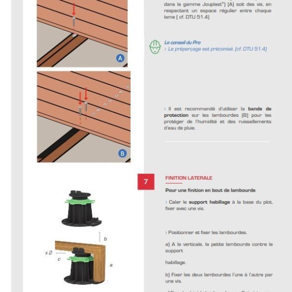 Plot lambourde terrasse Essentiel réglable 80-140 mm JOUPLAST