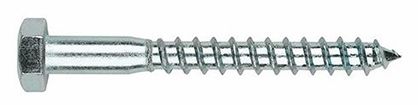 Vis bois Tirefond tête hexagonale 10x180 mm DIN 571 acier zingué - Boîte de 25