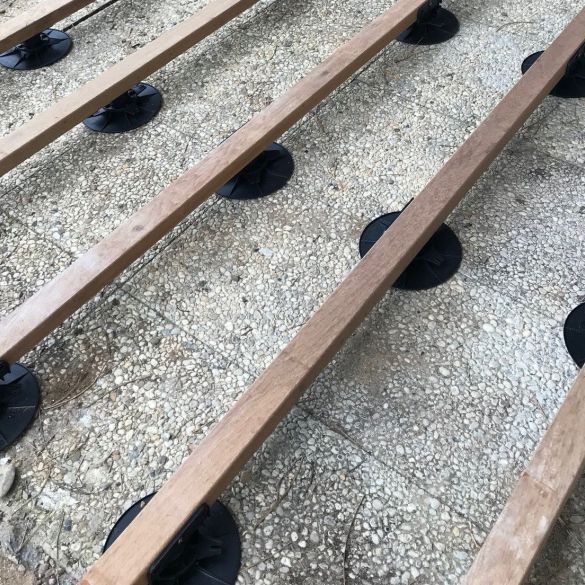 Lambourde bois exotique 65x40 mm pour terrasse - Long. 3,35 m