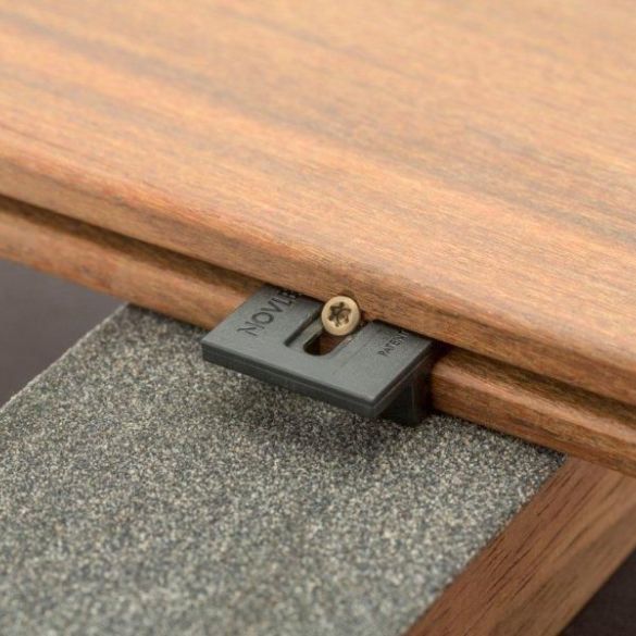 Lame terrasse MERBAU L. 2,10 m 140x20 mm - Fixations invisibles - Profil Clip Classic