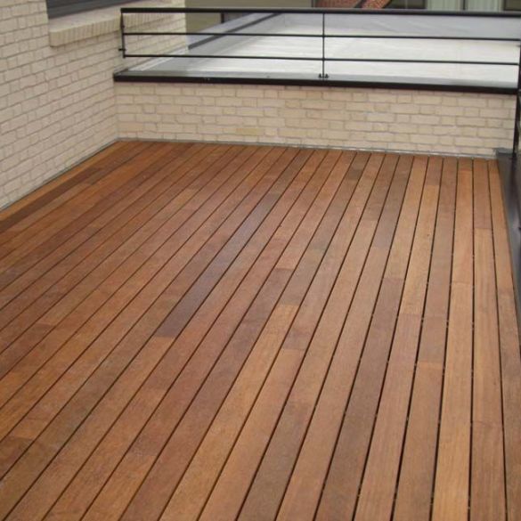 Lame terrasse MERBAU L. 2,40 m 140x20 mm - Fixations invisibles