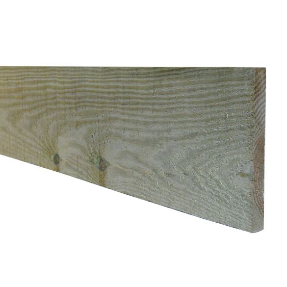 Volige bois autoclave Long. 2,40m - 250x18 mm - Pin brut traité Classe 4