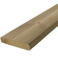 Lame de terrasse en pin du nord lisse - Long. 5,10 m - 27x145 mm - Classe 4
