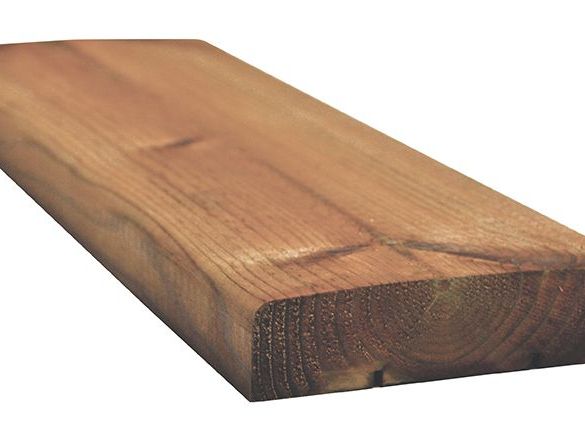 Lame de terrasse pin - profil bombé - Classe 4 marron - 3900x120x28 mm