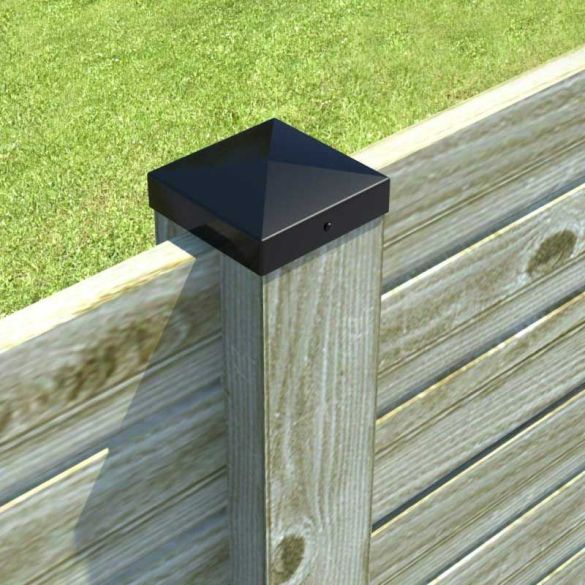 Chapeau pyramide 91x91 cm Finition NOIRE pour poteau bois - CABOCHON 90PB SIMPSON