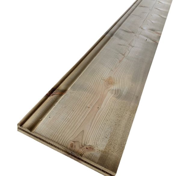 Planche de rive 245x28 mm Long. 4,50 m en Sapin/Epicea traité Classe 3
