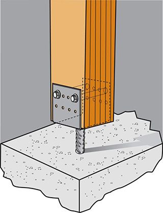 Pied de poteau en U à sceller PPD100/70G - Simpson Strong-Tie