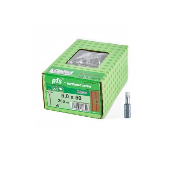 Vis terrasse inox A4 double filetage Ø5x60 mm pour bois dur - Bte 200 vis 
