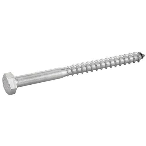 Vis bois Tirefond inox A4 8x100 mm tête hexagonale DIN 571 - 50 pces