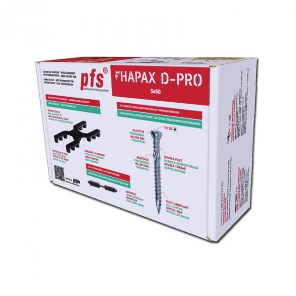 Kit fixation terrasse D-PRO - 200 vis A2 5x60 + 100 rupteurs de pont thermique + 20 cales