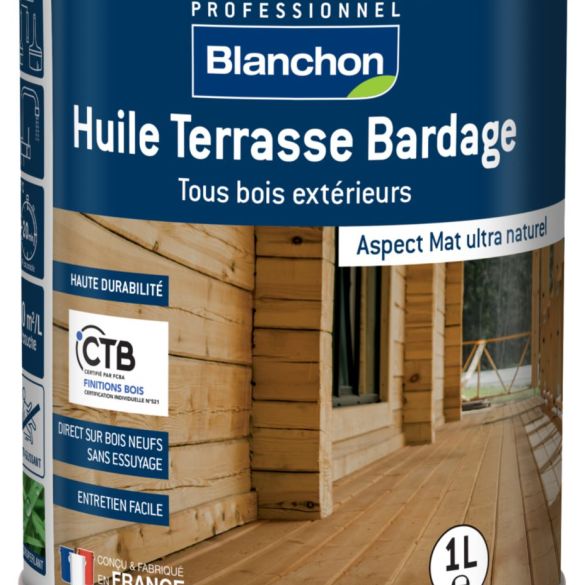 Huile Terrasse Bardage Teinte Bois Naturel 1L - BLANCHON