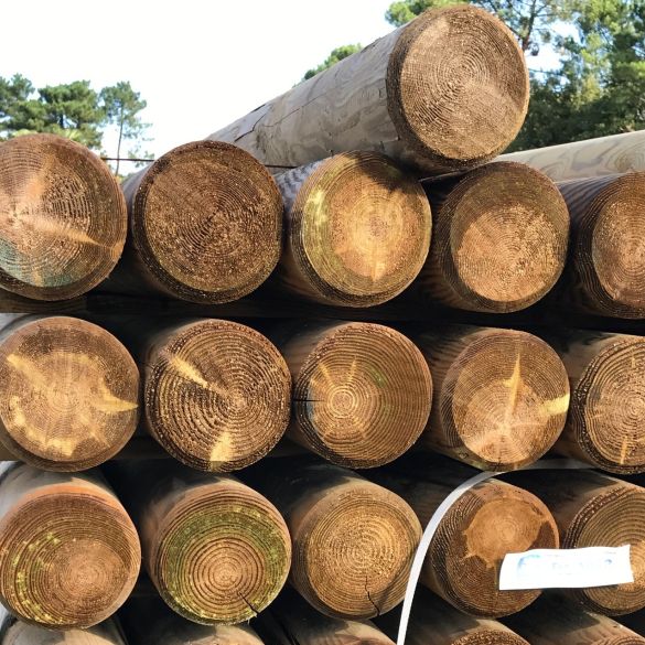 Rondin bois autoclave Ø10 x 300 cm fraisé