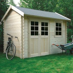 Abri de jardin en bois ARLES 28 mm toit double pente S8319