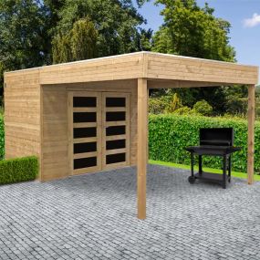 Abri de jardin bois POTENZA 2988x1998 mm avec toit plat