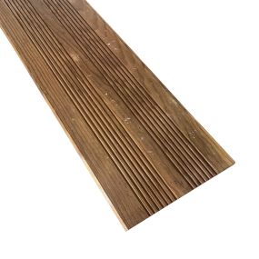 Lame terrasse SELECTION striée 145x22mm L.2,40 m en pin Classe 4 Marron