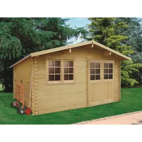 Abri jardin bois 28 mm VISP 418 x 388 cm - 16,22 m²