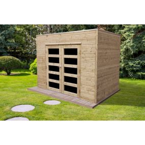 Abri jardin autoclave 5,94 m² CAPRI - toit plat