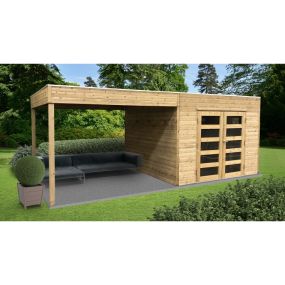 Abri jardin traité 19 mm TARENTO 2988 + 2929 x 2908 mm – avec pergola