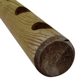 Rondin bois 2 perçages borgne 14x200 cm pour clôture ranch